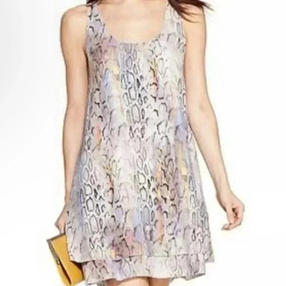 Rachel Rachel Roy Colorful Snakeskin Print Dress Pockets Size Large - Picture 1 of 6